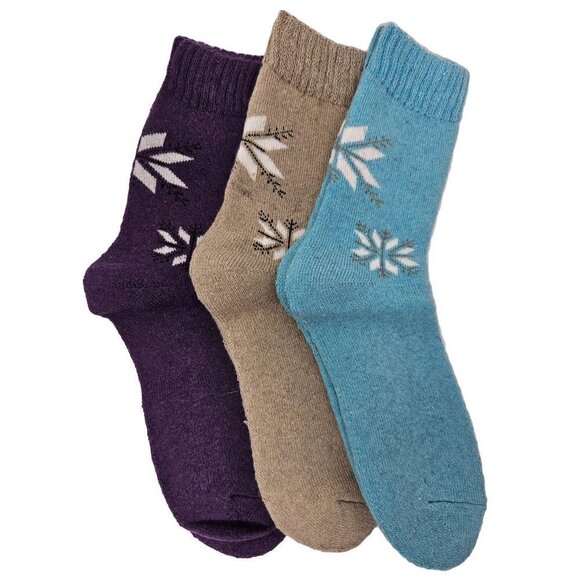 NWT Women's Lamb Wool Socks, Thermal Warm Winter Boot Crew Socks, 3-PACK - Picture 1 of 3